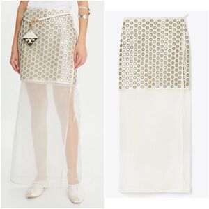 TORY BURCH Mirror-Embellished Double-Layer Midi Skirt $2,398 14